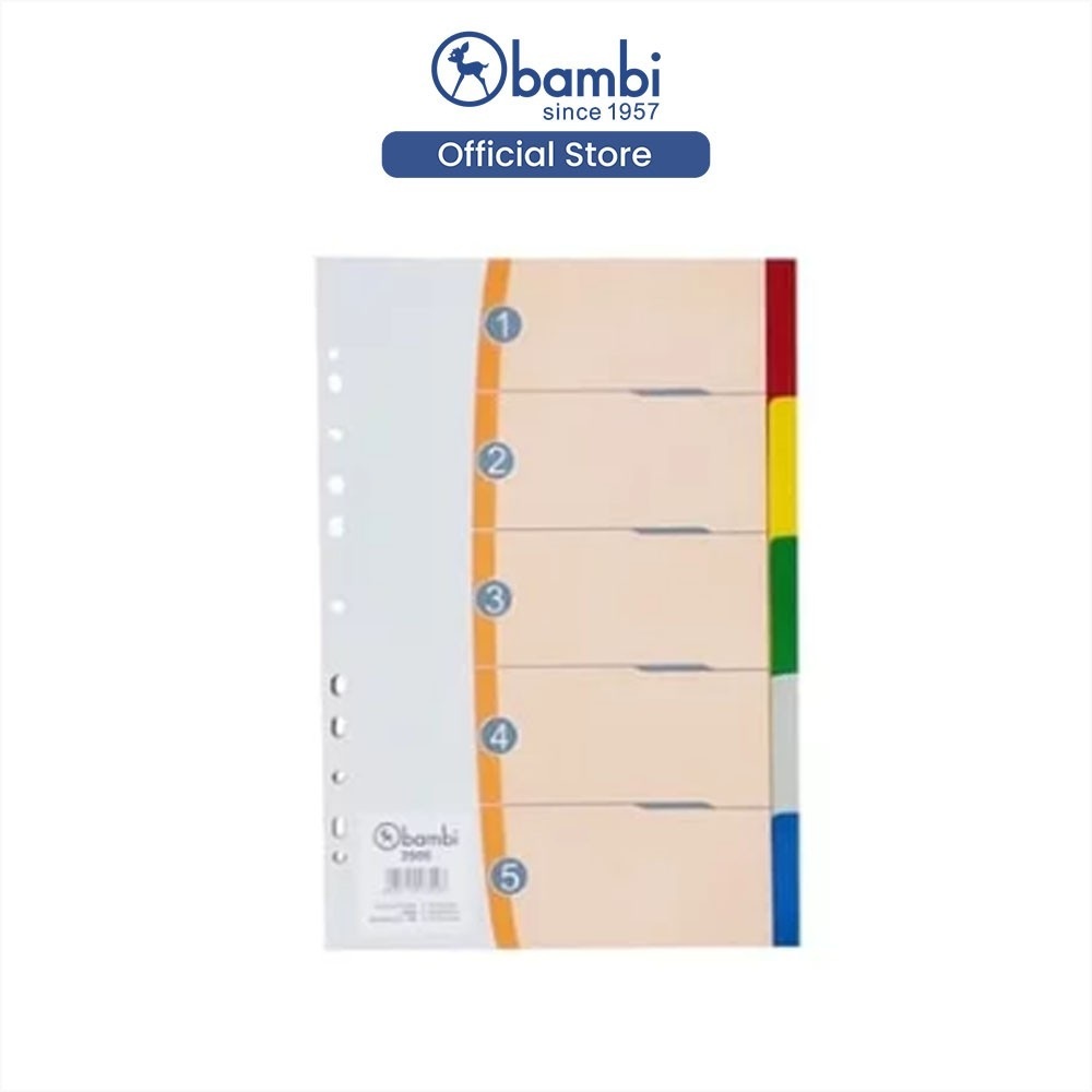 

Bambi Divider & Indexes Pembatas Kertas Binder Edisi 5 Colour Ukuran Folio - 2505