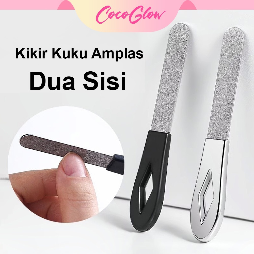 BHEEMSTORE - Amplas Dua Sisi Baja Tahan Karat Kilkir Kuku Amplas Alat Kikir Kuku Batang Amplas Alat 