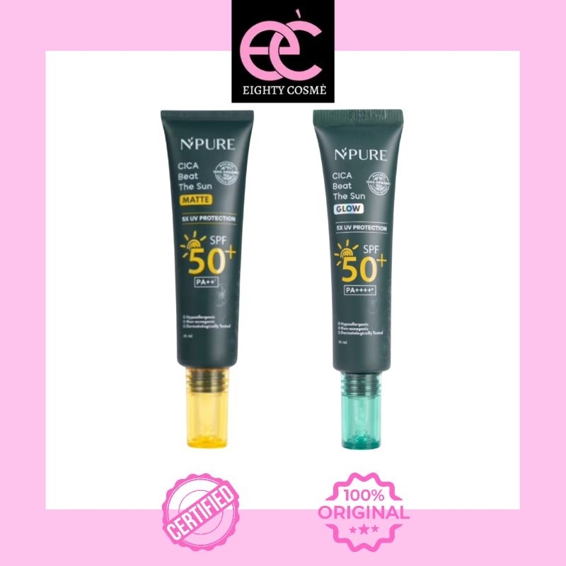 Npure Cica beat the sun Sunscreen glow & Npure Cica beat the sun Sunscreen matte