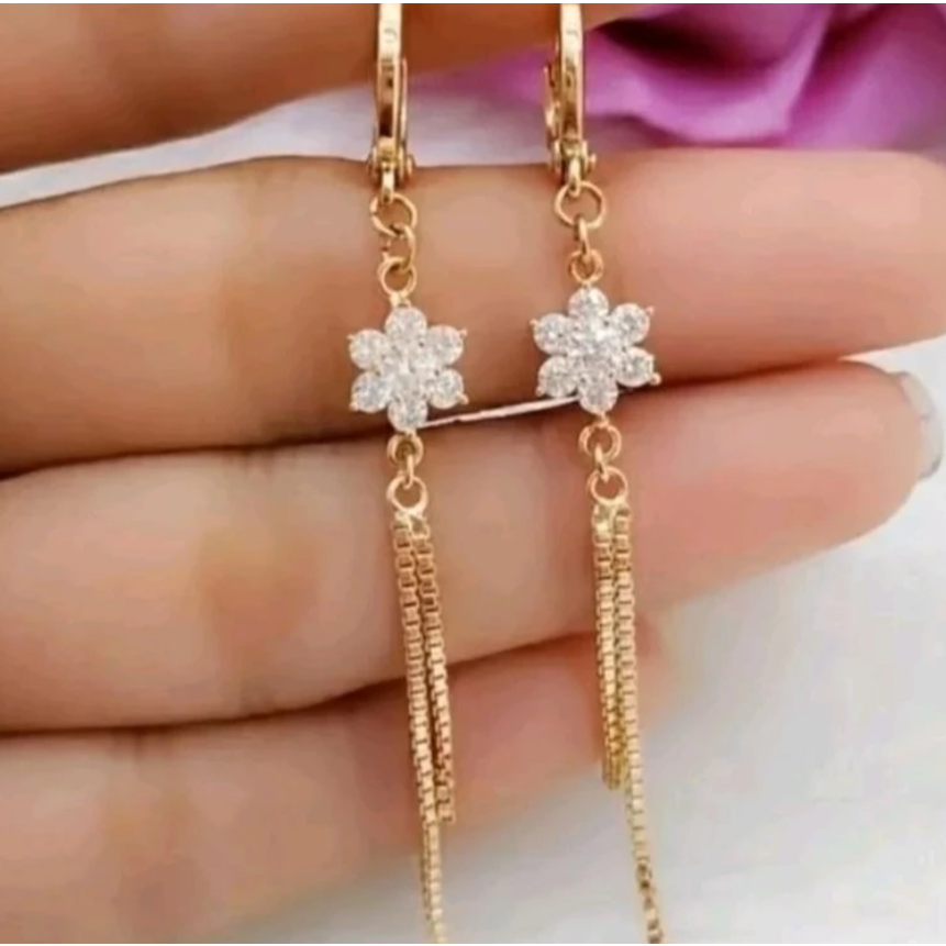 ANTING DEWASA MOTIF JUNTAI KEMBANG BINTANG LAPIS EMAS 24K ANTI KARAT