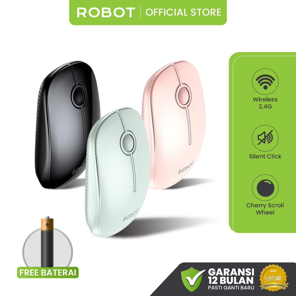 ROBOT Mouse Wireless Mouse Laptop Komputer M330 2.4GHz Silent Click Optical 1600DPI Nano Receiver US