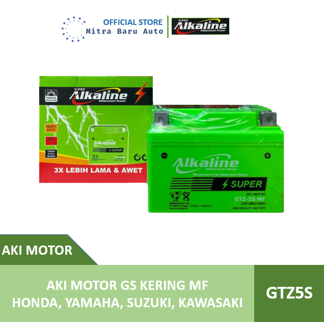 Aki Motor ALKALINE Honda Scoopy Karbu Kering GTZ5S