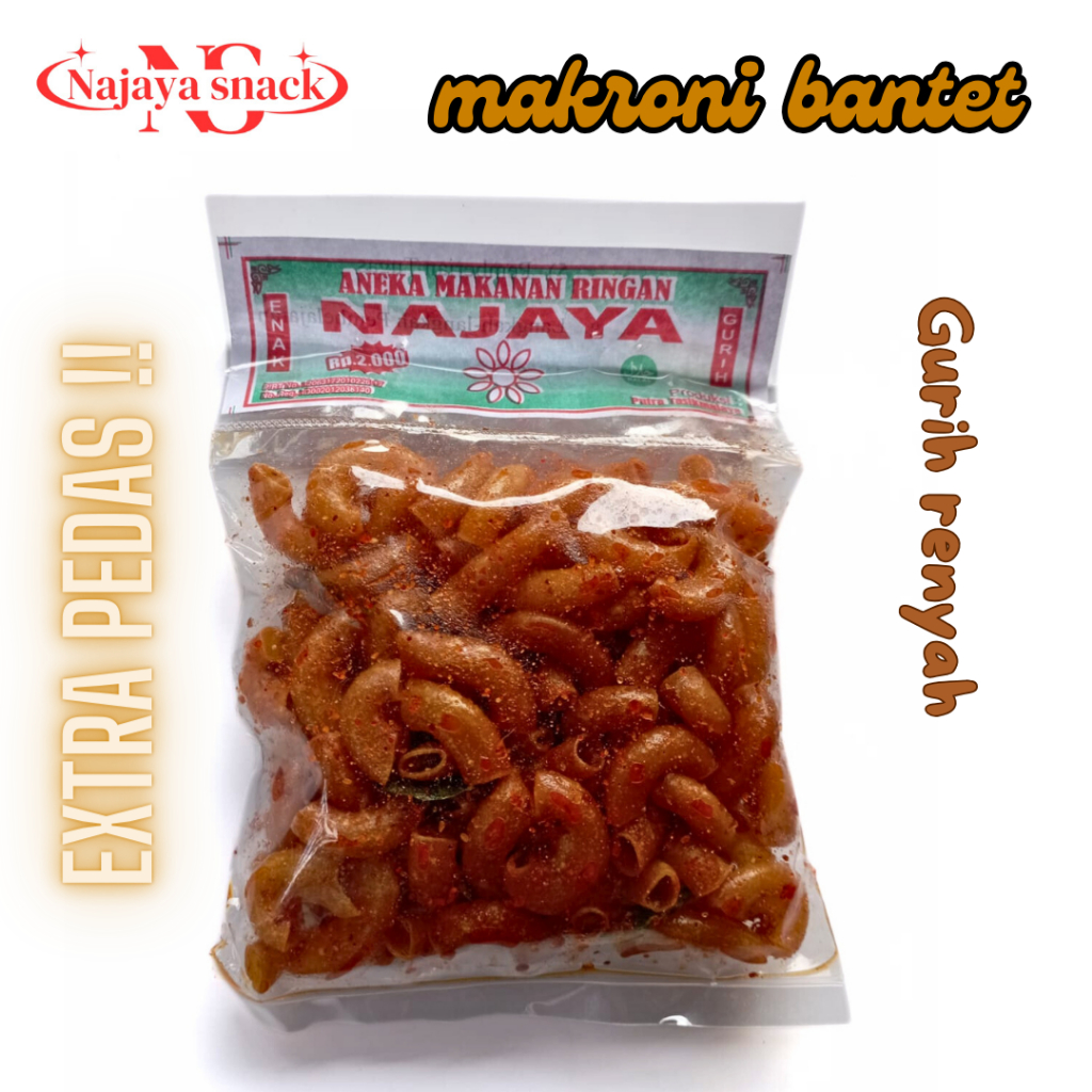 

Makroni Bantet Pedas Asin Gurih Tektur Renyah Xtra Sari Daun Jeruk