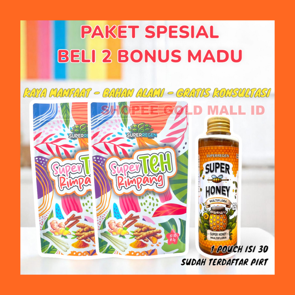 

SUPER TEH RIMPANG KUNYIT JAHE KAYU MANIS SEREH TURMERIC GINGER CINNAMON LEMONGRASS TEA super regen | Super teh rimpang minuman rimpang kunyit | Paket 2 Bungkus Teh Rimpang Super teh rimpang Teh Celup Rempah 100% Bahan Alami Melancarkan Haid Teh Diet