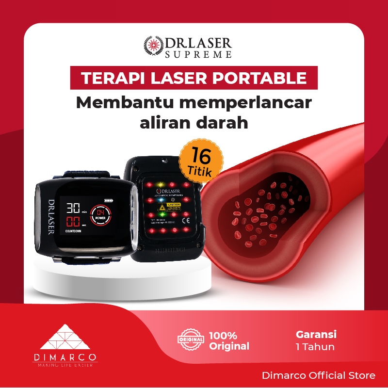 DR LASER SUPREME 16 TITIK Alat Terapi Kesehatan Diabetes Jantung Berbentuk Jam Tangan Terapi Stroke 