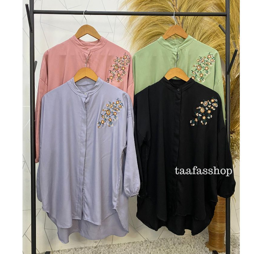 Nerissa Kemeja Motif Bordir wanita | Kemeja Wanita Bordir Terbaru