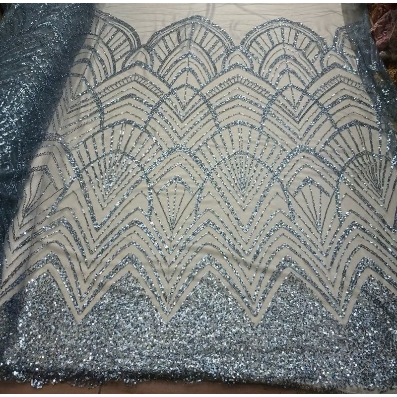 kain tulle Payet full soroschi / bahan kebaya full Payet