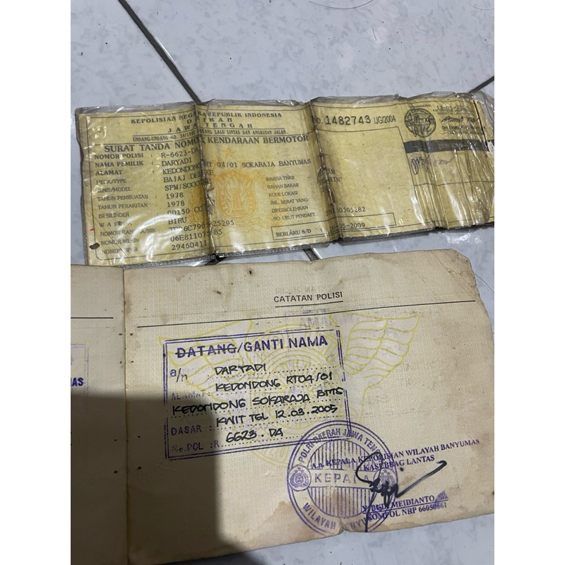 ss bajaj deluxe plat r purwokerto tahun 78 warna biru