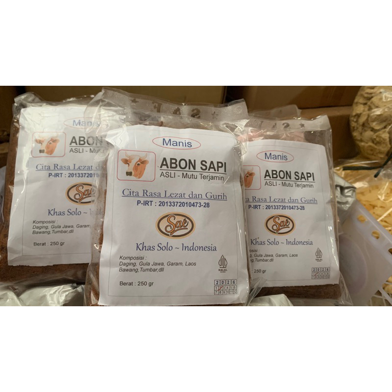 

Abon sapi SAE rasa pedas 250gr