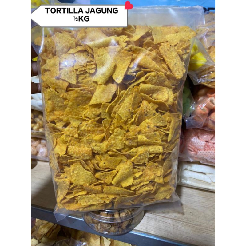 

Snack Kiloan Kurupuk Tortilla Pedas Balado kemasan 500gr