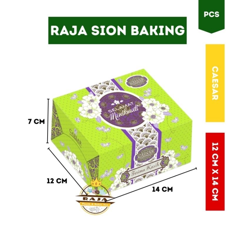 

Kotak Kue / Snack Box Caesar Hijau 12 CM x 14 CM x 7 CM