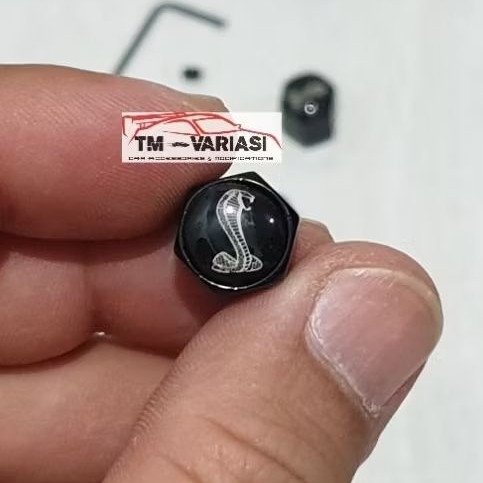 Tutup Pentil Ban Mobil Bahan Besi Logo Motif Shelby Cobra