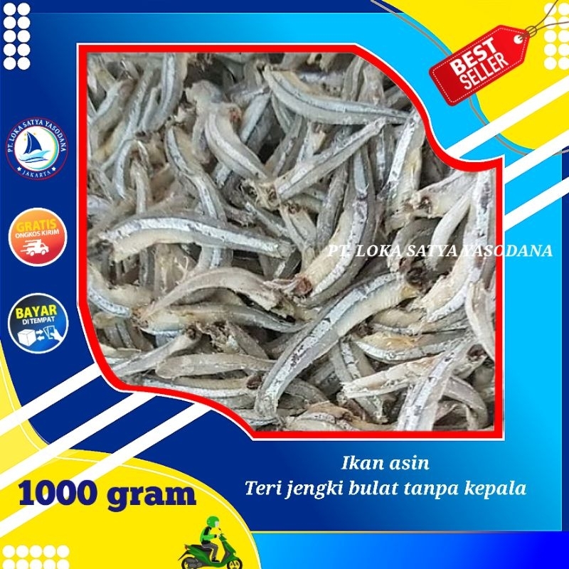 

ikan asin teri jengki bulat tanpa kepala 1000gram / 1 kg
