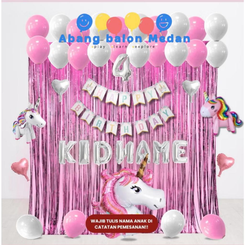 UNICORN/KUDA PONI SET DEKOR ULANG TAHUN ANAK/ DEKORASI ULTAH ANAK