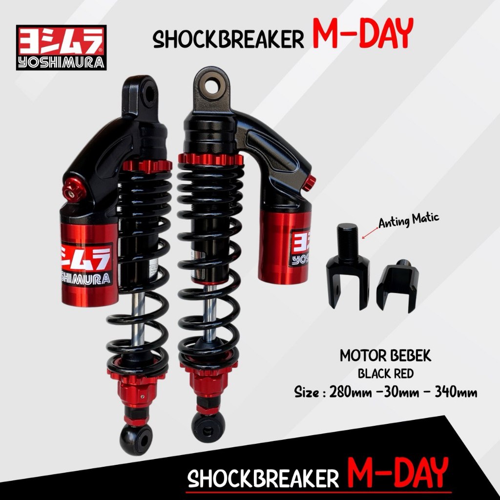 SHOCK MOTOR BEBEK (Yoshimura M-Day) Shockbreaker Tabung Atas Shock Model Evo/Onyx 310-330-340MM