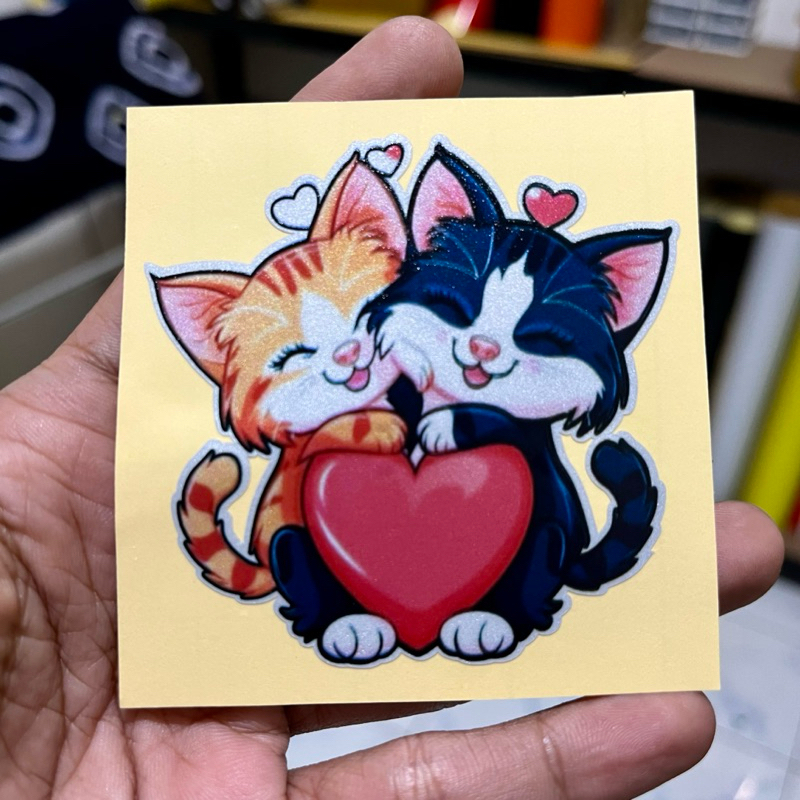 #A40, stiker kucing love lucu, stiker hp, motor
