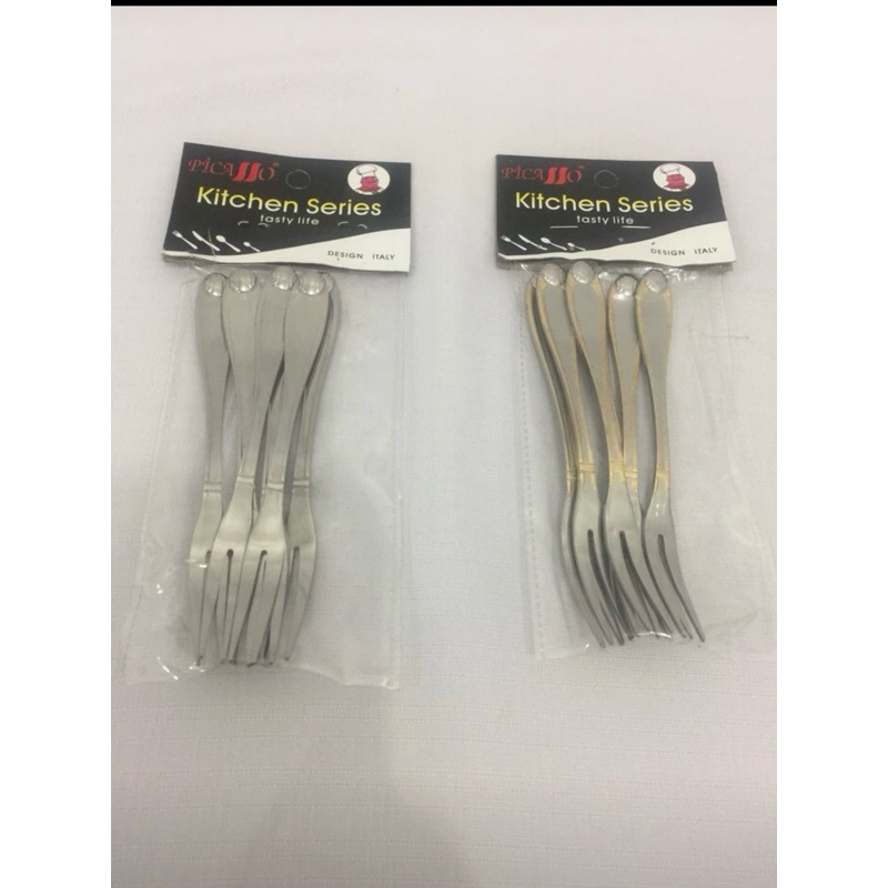 garpu buah stainless picasso 6pcs ( lisgold / polos )