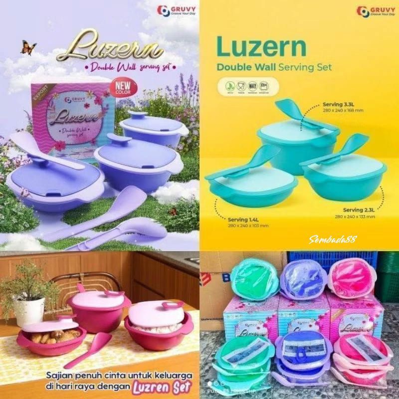 BIGGY LUZERN SET PRASMANAN TEMPAT KOTAK PIKNIK ISI 3 SET BESAR / TEMPAT SET PRASMANAN