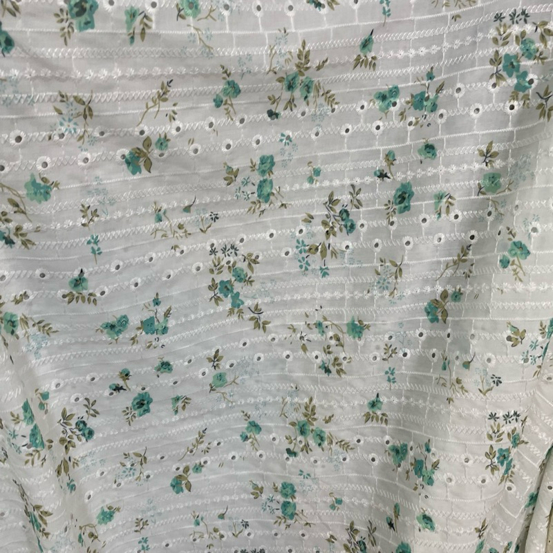 kain bordir - kain katun bordir motif bunga impor - kain katun emboidery - kain katun bordir luxury 