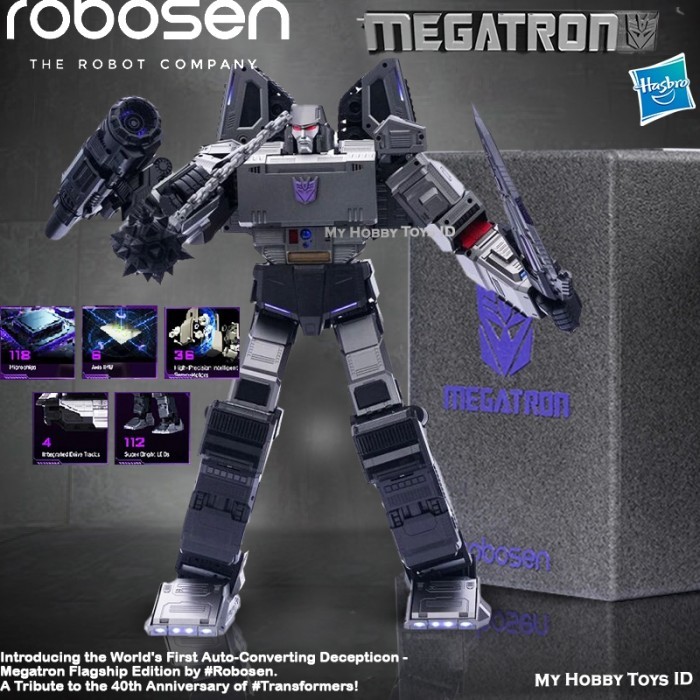 Robosen Premium Series Robot Megatron Auto-Transform Tank Musuh Optimus Prime Hasbro