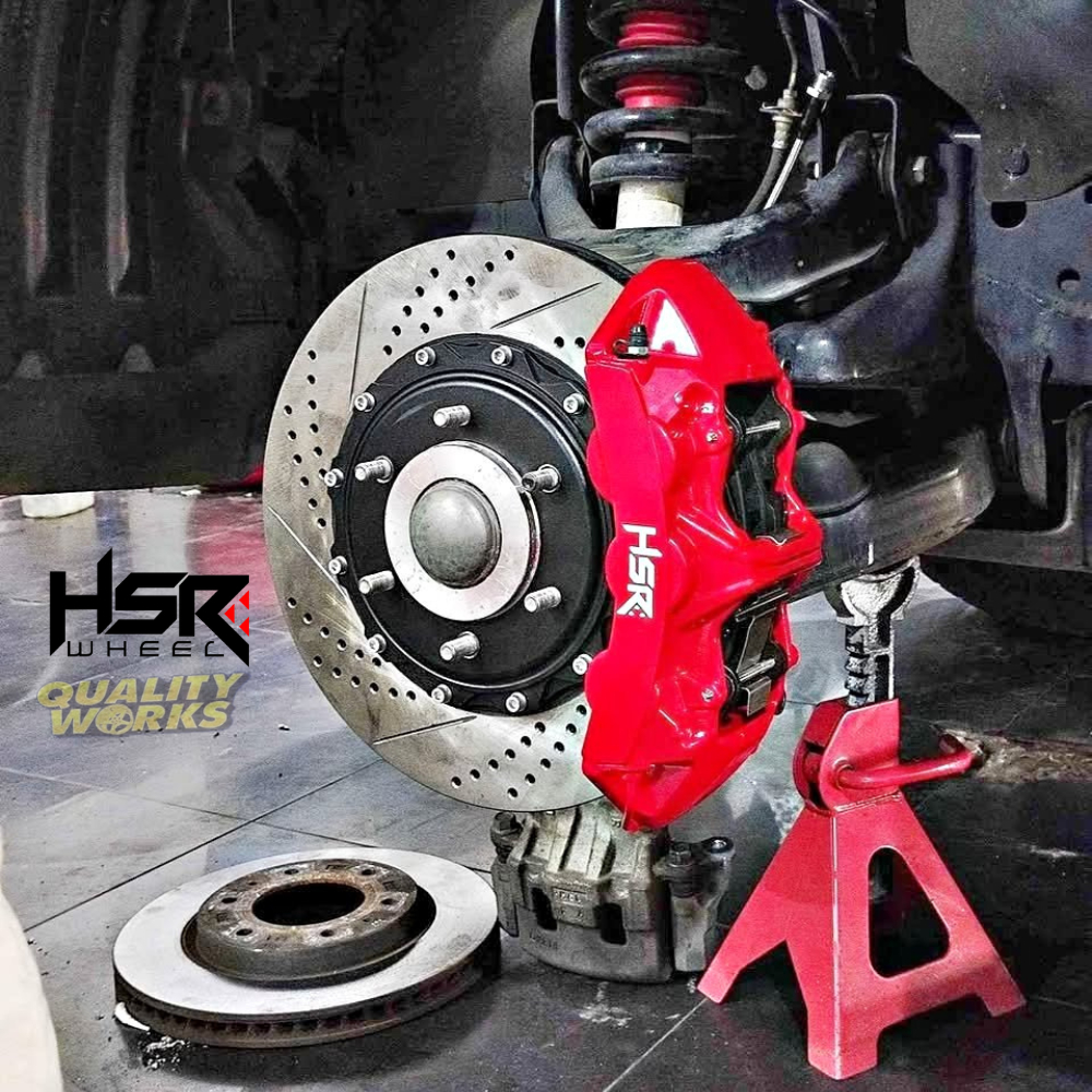 BBK HSR PNP MOBIL PAJERO - BBK HSR 6 PISTON MZGT6 FRONT 355X32 DRILLED SLOTTED PAJERO SPORT
