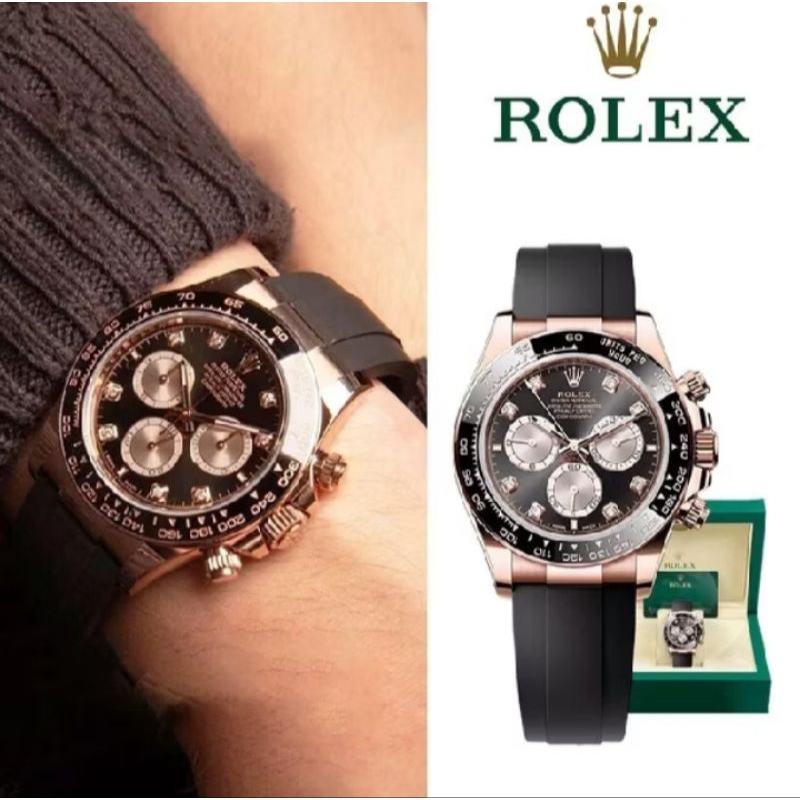 【Daytona】100% original Rolex Daytona watch Jam tangan rolex pria 40mm  jam tangan pria teflon Automa