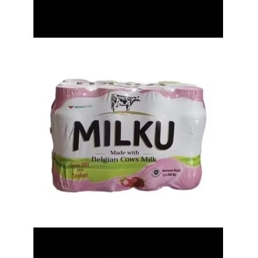 

Milku Strawberry 200ml 1 krat isi 12 Botol