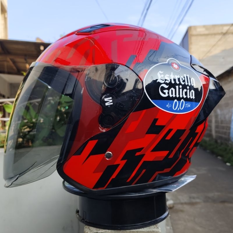 Nhk r1 elite costum mark marquez red glos visor smoke