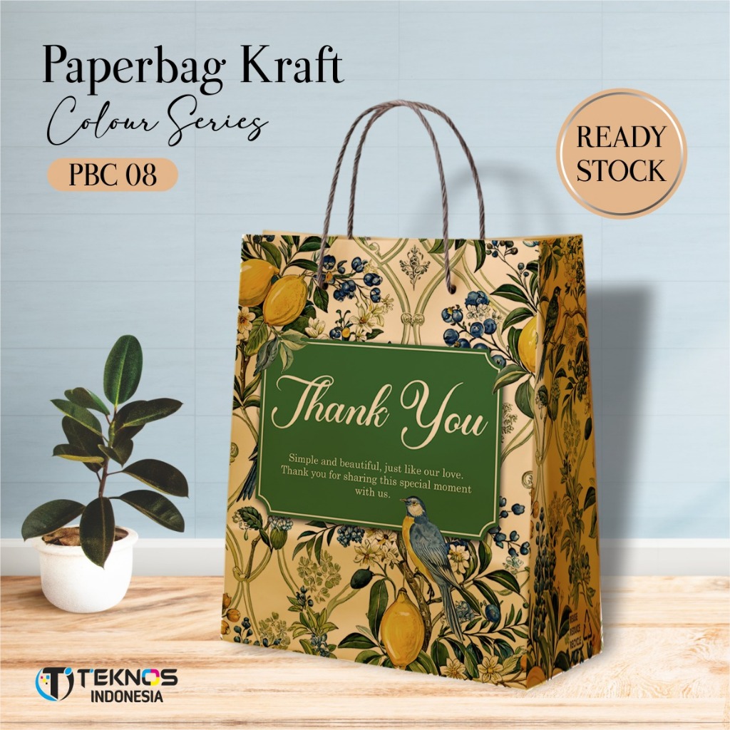 

[12 PCS] PAPER BAG MOTIF KUALITAS TERBAIK MURAH PBC 08 - PAPER BAG KRAFT COLOUR READY STOCK UKURAN 20 X 25 X 10 CM
