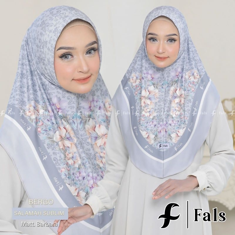 (ORI FALS) SALAMAH BERGO PAD SUBLIM•hijab instan pet motif•kerudung pet oval•hijab dewasa motif bung
