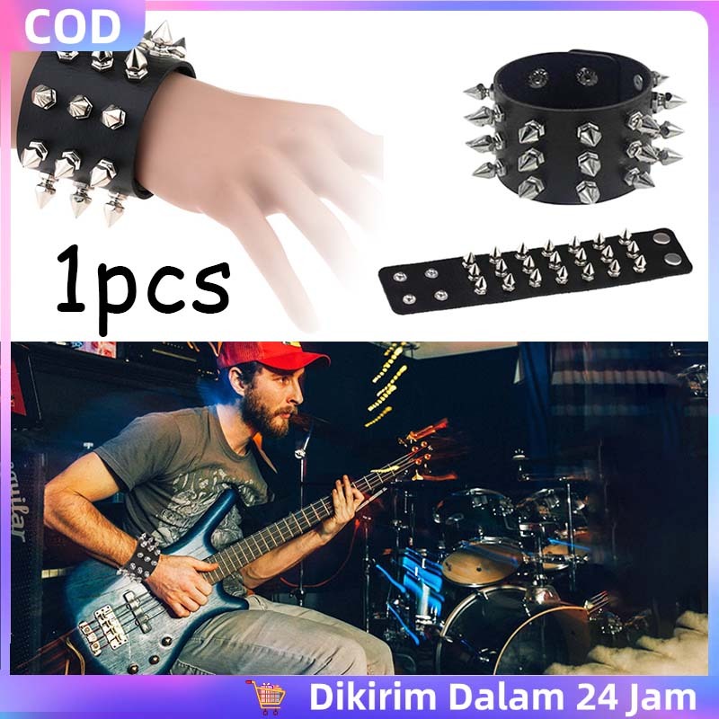 Gelang Punk Rock Bracelet Vintage Gelang Spike Punk Aksesoris Punk Rock Gelang Duri Punk Gelang Kuli
