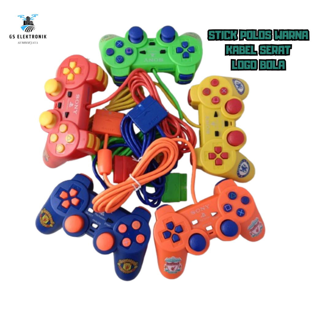 JOYSTICK PLAYSTATION 2 STIK PS2 TW WARNA WARNI KABEL SERAT
