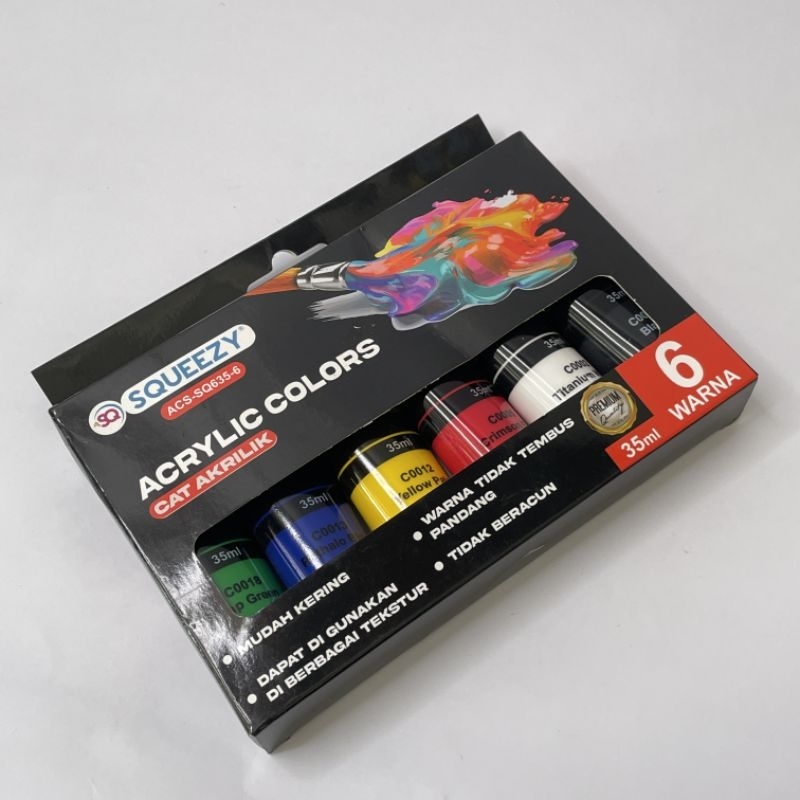 

cat air squeezy akrilik acrylic colour 6 warna
