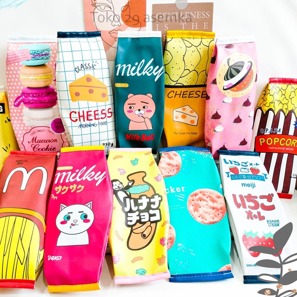 

KOTAK PENSIL LEMBUT BENTUK MAKANAN RINGAN POUCH PANJANG PLUSHY PERLENGKAPAN SEKOLAH