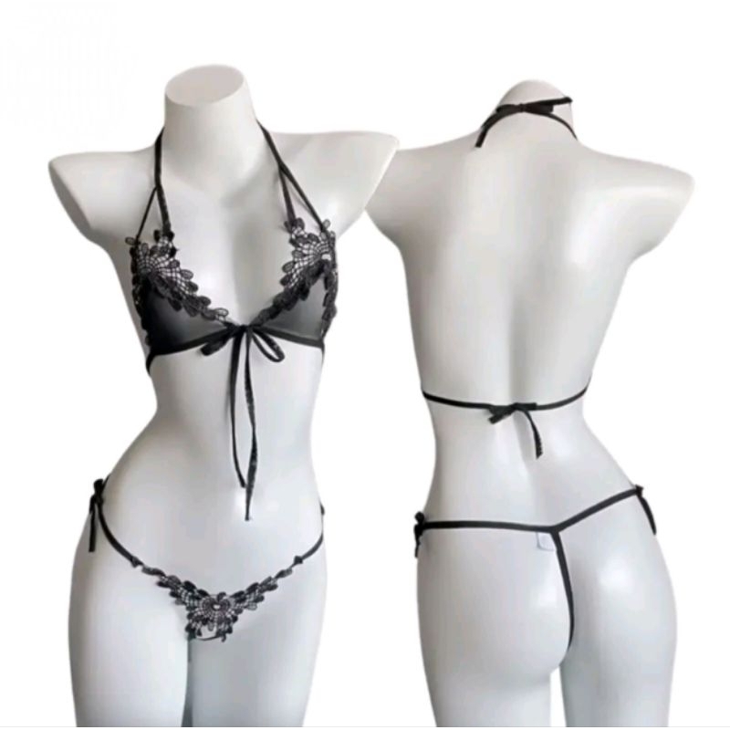 Berkualitas Set Pakaian Lingerie Bra + G String Bra Bordir Sexy Pakaian Dalam Wanita F95