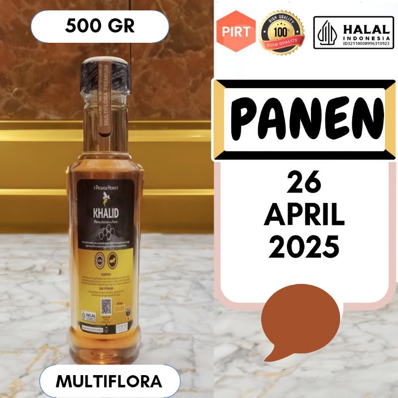 

(500 GR) Multiflora Premium Khalid Honey Madu Murni Asli 100%