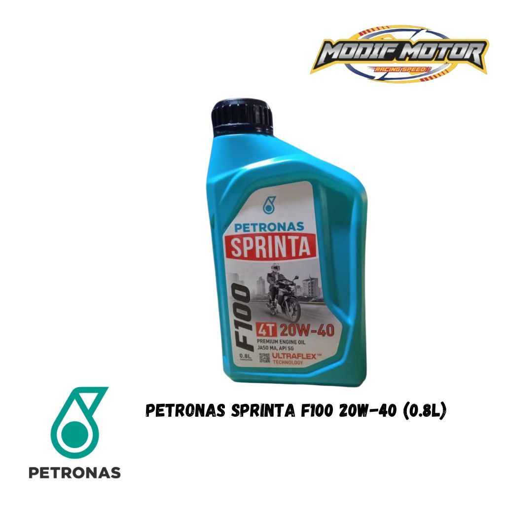 PETRONAS SPRINTA OLI MOTOR PELUMAS F100 20W 40 0,8 LITER UNTUK MOTOR 4 TAK ORIGINAL PETRONAS