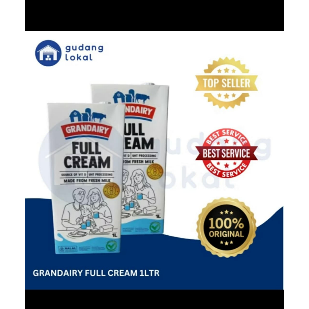 

GRANDAIRY SUSU UHT FULLCREAM 1LITER/HALAL