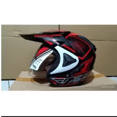 helm semi cross dyr black/red