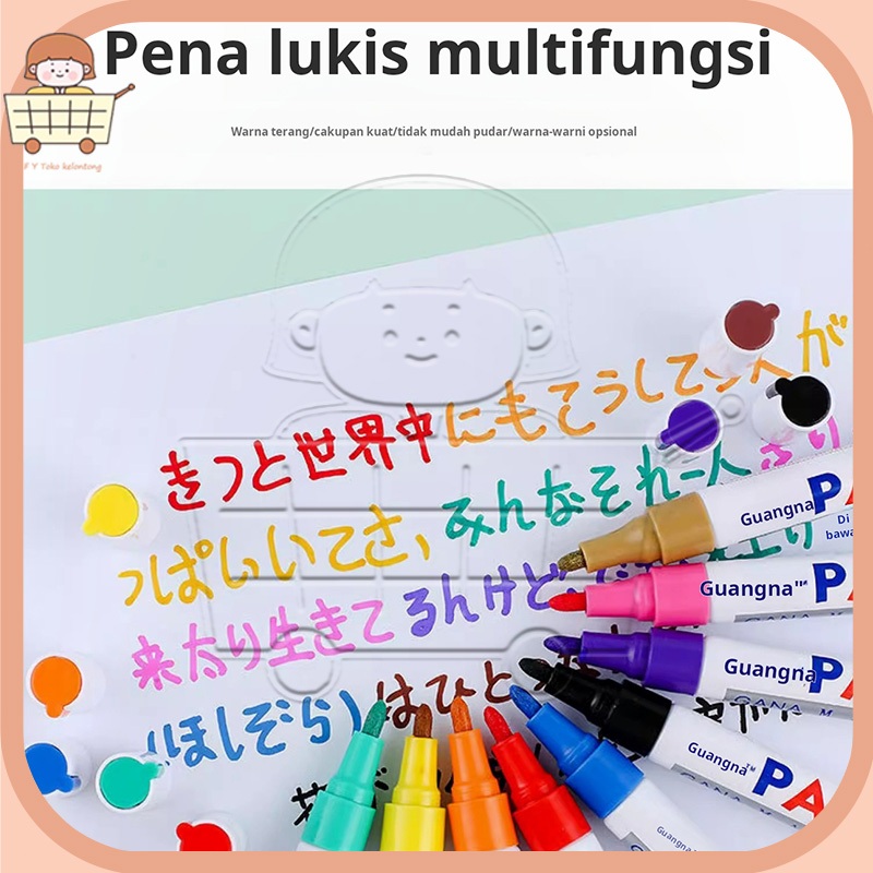 

Pena spidol akrilik khusus musim sekolah anak-anak seni pena cat air tahan air yang dilukis dengan tangan DIY pena akrilik warna yang dapat ditumpuk