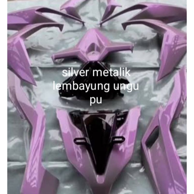 cat silver metalik pu bc lembayung ungu harga satu paket+ lembsyung ungu