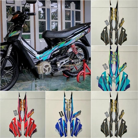 Sticker Lis Striping Yamaha Force1 1995 1994 stiker motor yamaha force 1 merah hijau oren