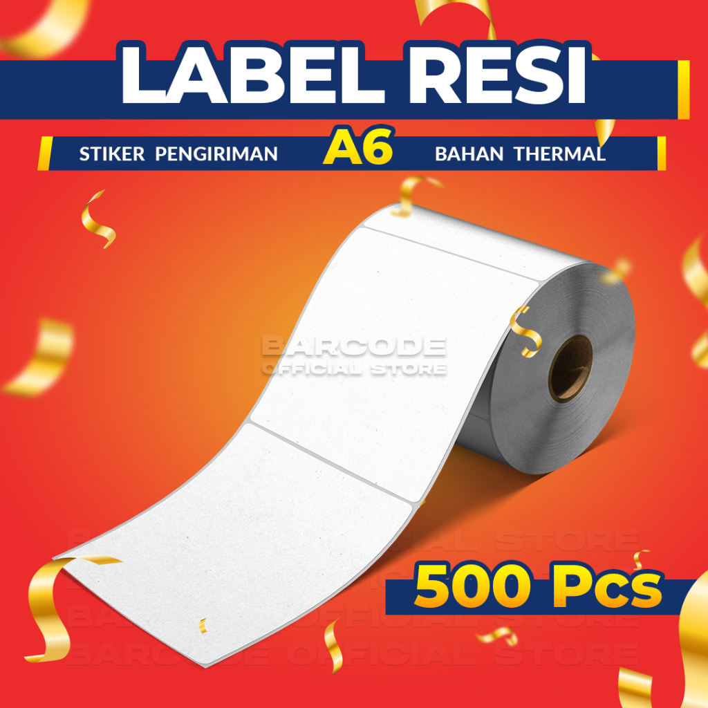 

1 Dus Label Stiker Thermal 100x50mm / 100 x 50 / 100x50 mm A6 isi 500 Pcs