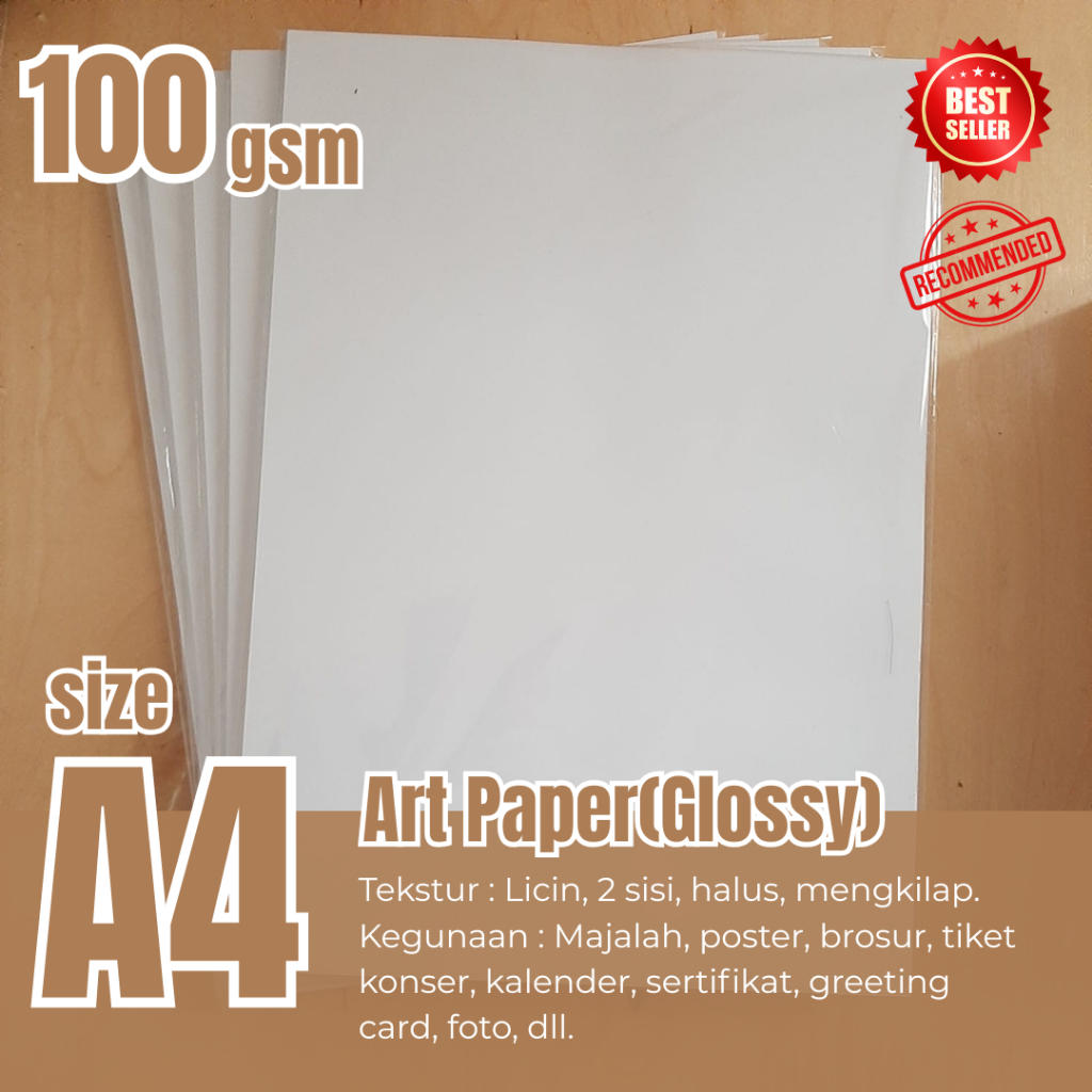 

Kertas Art Paper Glossy A4 100 gsm isi 100 lembar/Kertas Brosur Termurah