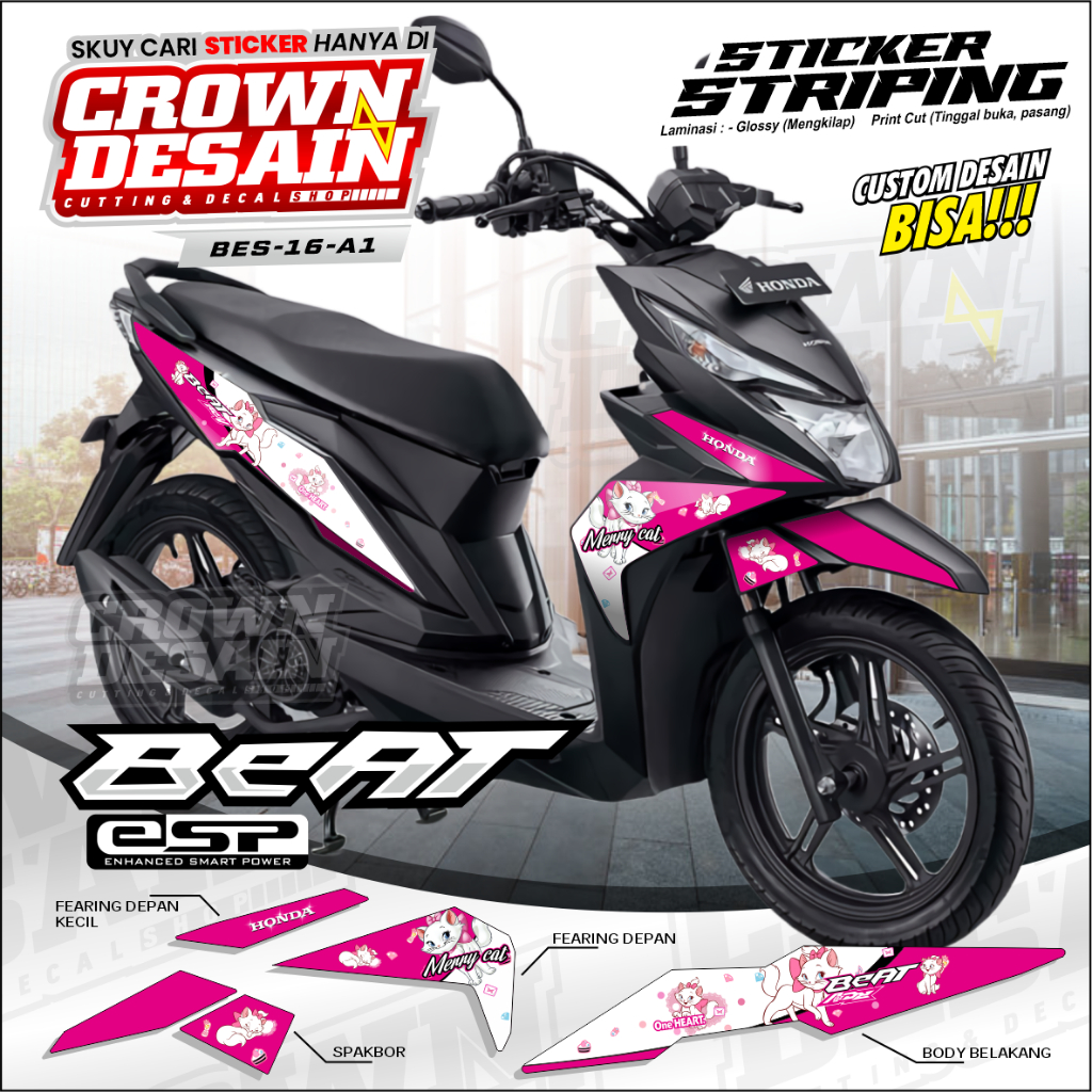 Stiker Striping Beat Street, Stiker custom, Striping Honda Beat Street