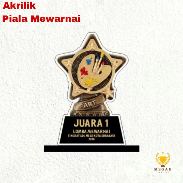 Piala Lomba Melukis Piala Lomba mewarnai Piala Menggambar Akrilik Custom