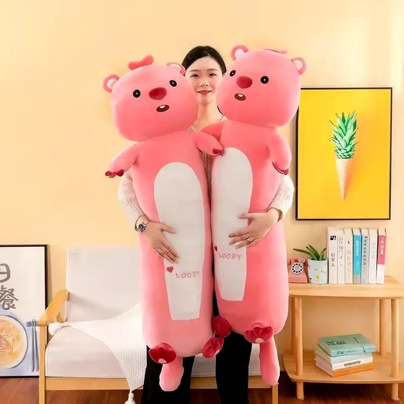Bantal Guling Loopy Boneka Zanmang Jumbo 80Cm Lucu Imut Loopy Zanmang Plush Toy Cute Long Bahan Halu