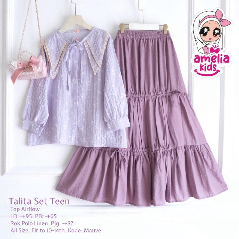 Talita Set Kids Niken Set Kids Setelan Anak Perempuan Setelan Anak Perempuan Original Ori Amelia Kid