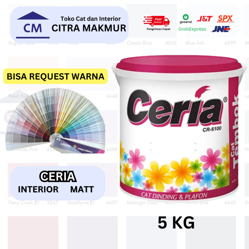 Propan CERIA CR-6100 INTERIOR - 5 Kg (Bisa Request & Custom Warna ) CAT TEMBOK INTERIOR PROPAN