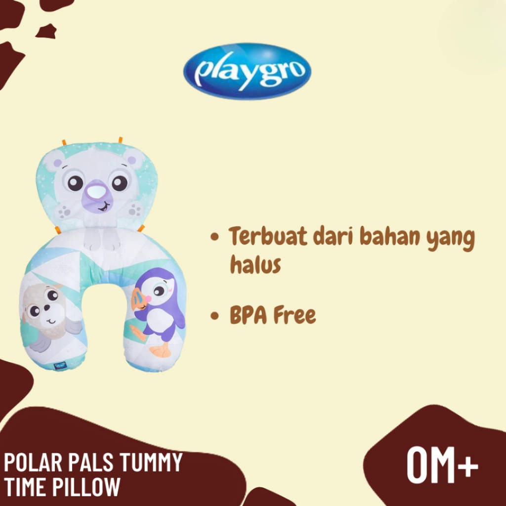 Playgro Polar Pals Tummy Time Pillow - Bantal Tummy Time Bayi